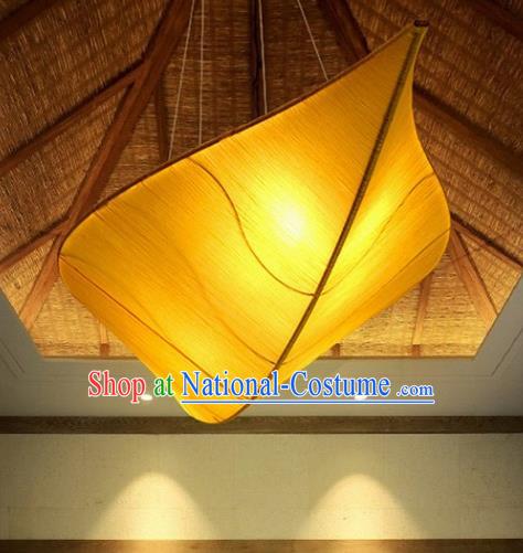 Traditional Chinese Yellow Leaf Palace Lantern Handmade Hanging Lanterns Ancient Lamp