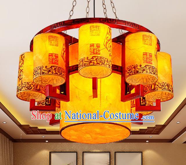 Traditional Chinese Palace Lantern Handmade Wood Ceiling Lanterns Ancient Lamp