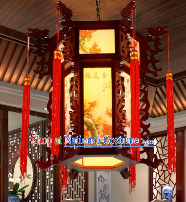 Top Grade Handmade Painting Plum Blossom Palace Lanterns Traditional Chinese Lantern Ancient Ceiling Lanterns