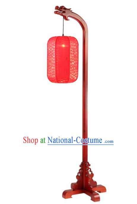 Traditional Chinese Wood Palace Lantern Handmade Red Floor Lanterns Ancient Lamp