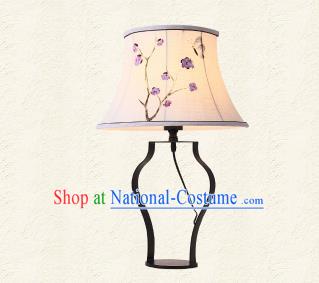 Traditional Chinese Palace Lantern Handmade Painted Purple Flowers Desk Lanterns Ancient Lamp