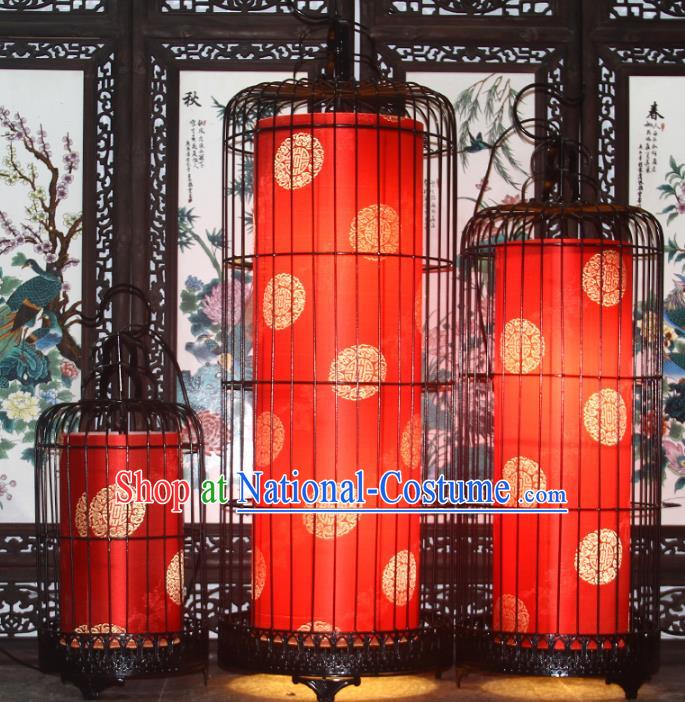 Top Grade Handmade Red Birdcage Palace Lanterns Traditional Chinese Lantern Ancient Ceiling Lanterns