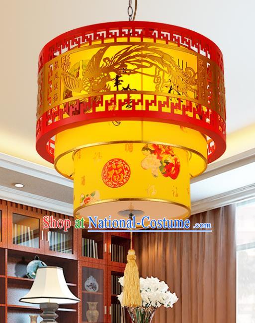 Top Grade Handmade Carving Phoenix Lanterns Traditional Chinese Palace Lantern Ancient Ceiling Lanterns