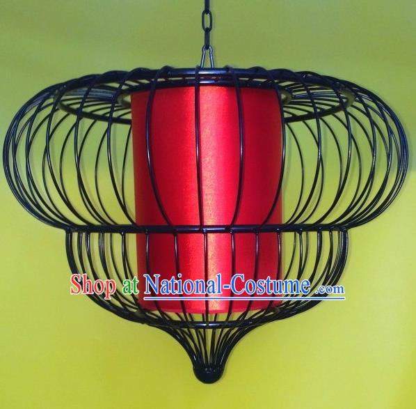 Top Grade Handmade Red Palace Lanterns Traditional Chinese Iron Lantern Ancient Ceiling Lanterns