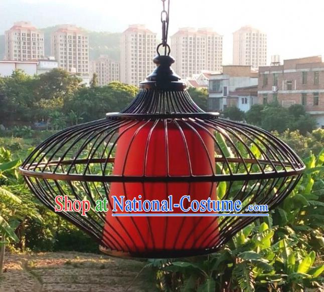 Top Grade Handmade Iron Red Lanterns Traditional Chinese Hanging Palace Lantern Ancient Ceiling Lanterns