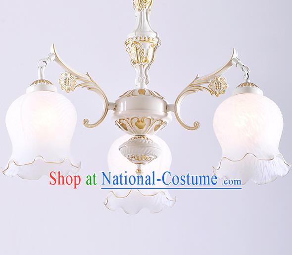 Top Grade Handmade Hanging Three-Lights Lanterns Traditional Chinese Ceiling Palace Lantern Ancient Lanterns