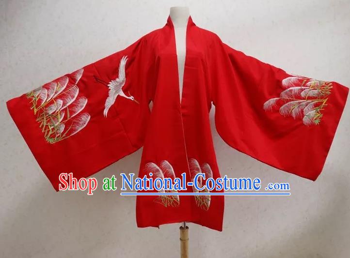 Ancient Chinese Ming Dynasty Palace Lady Costume Embroidered Red Cloak for Women