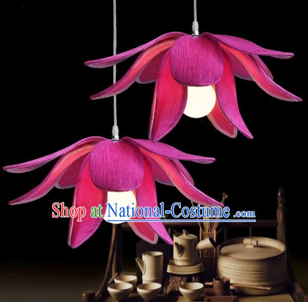 Top Grade Handmade Rosy Lotus Lanterns Traditional Chinese Ceiling Palace Lantern Ancient Lanterns