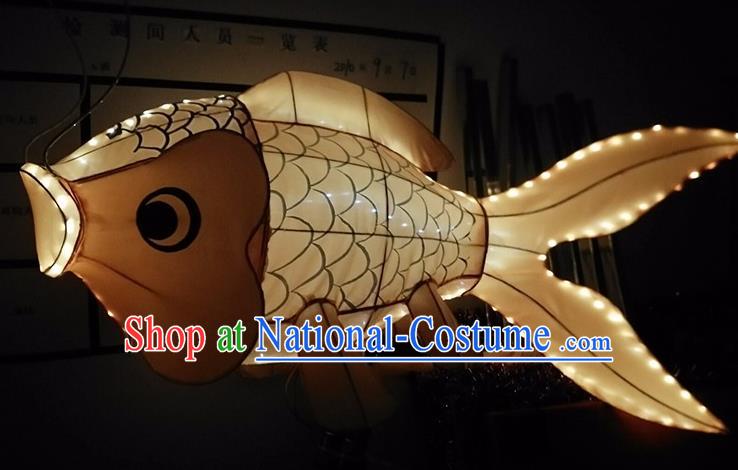 China Handmade Yellow Fish Lanterns Traditional Chinese New Year Palace Lantern Ancient Lanterns