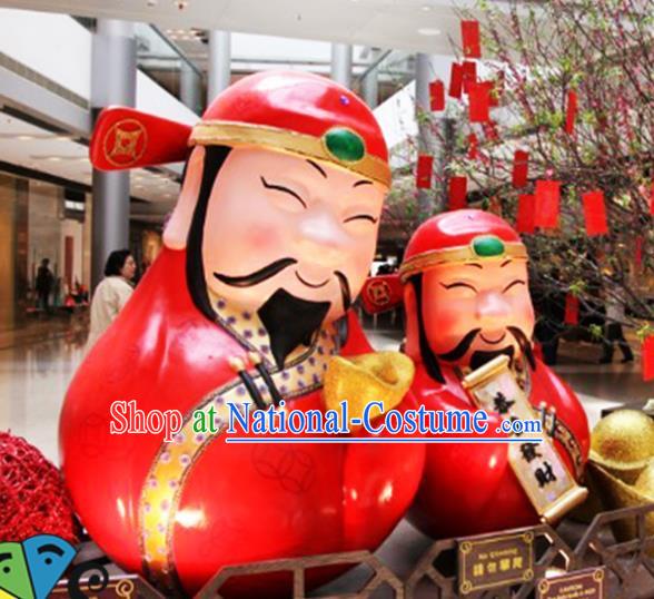 Handmade China New Year Lamplight Decorations LED Lamp God of wealth Lanterns