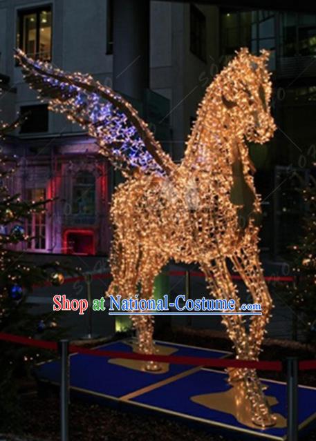 Traditional Christmas Pegasus Horse Light Show Decorations Lamps Stage Display Lamplight LED Lanterns