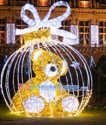 Traditional Christmas Bear Light Show Decorations Lamps Stage Display Lamplight LED Lanterns