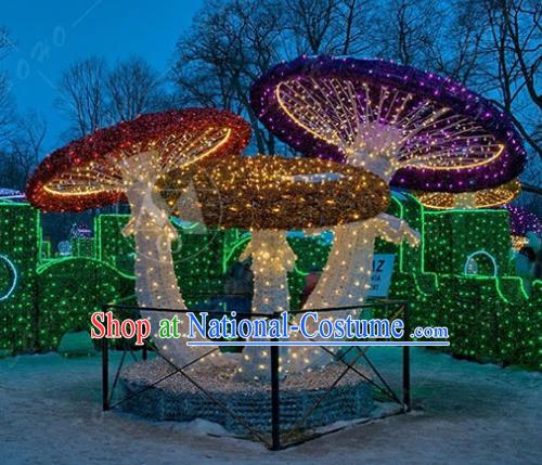 Traditional Christmas Light Show Mushroom Decorations Lamps Stage Display Lamplight LED Lanterns