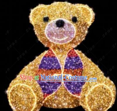 Traditional Christmas LED Light Show Bear Decorations Lamps Stage Display Lamplight Lanterns