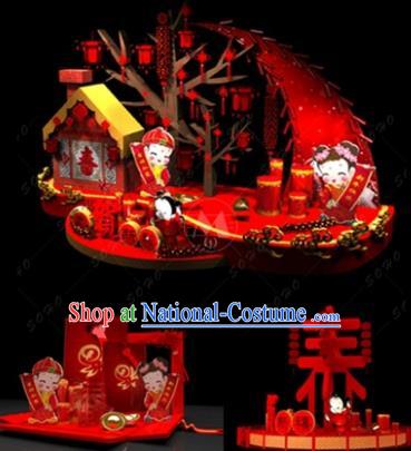 Handmade China Spring Festival Arrangement Archway Decorations Lights Lanterns Stage Display Lamp