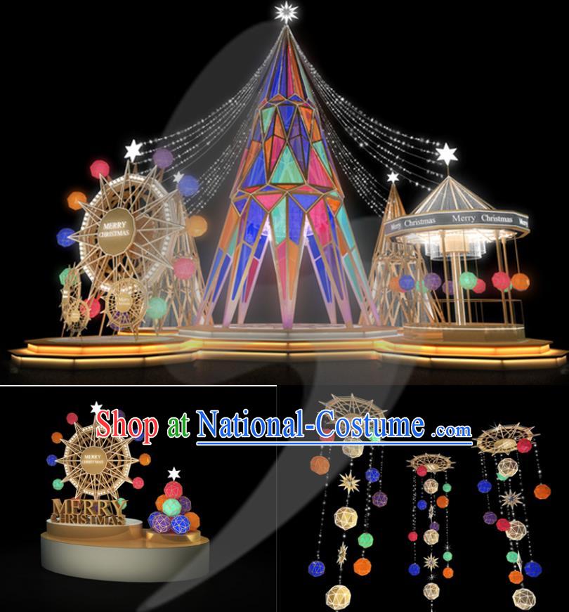 Traditional Handmade Christmas Lights Stage Decorations Shiny Christmas Tree Lamplight LED Lanterns