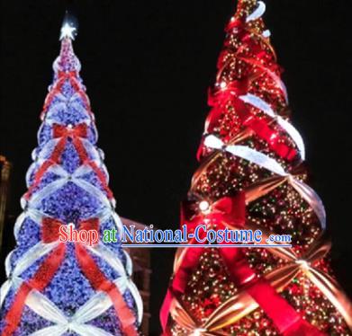 Traditional Shiny Bowknot Christmas Tree Lamps Stage Display Lights Decorations Lamplight LED Lanterns