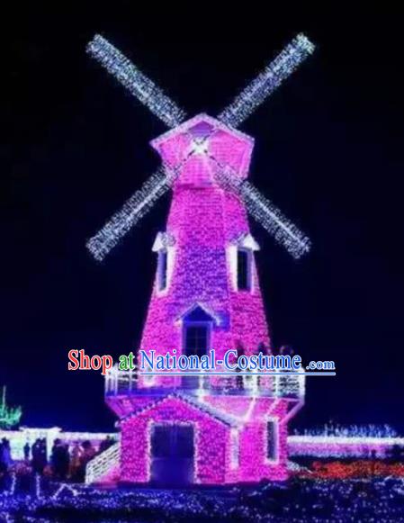 Traditional Windmill Light Show Decorations Lamps Stage Display Lamplight LED Lanterns