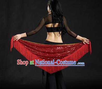 Indian Belly Dance Red Tassel Waist Scarf Belts India Raks Sharki Waistband for Women