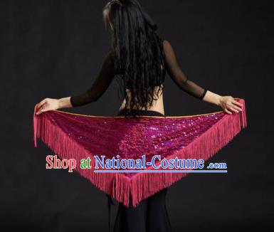 Indian Belly Dance Rosy Tassel Waist Scarf Belts India Raks Sharki Waistband for Women