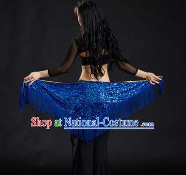 Indian Belly Dance Royalblue Tassel Waist Scarf Belts India Raks Sharki Waistband for Women