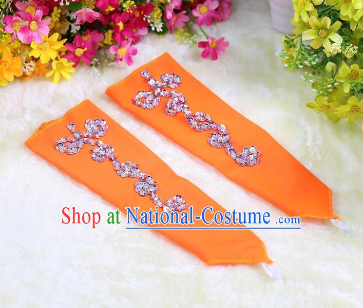 Indian Bollywood Belly Dance Accessories Orange Oversleeve Sleevelet for Kids