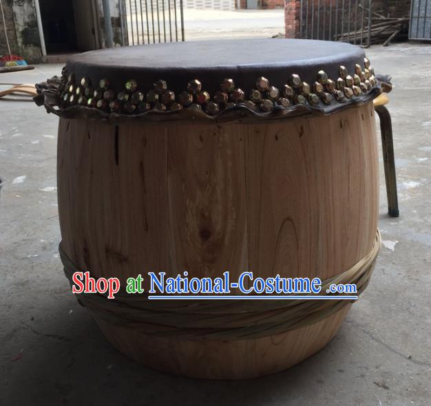 China Traditional Lion Dance Instruments Cowhide Drum Wood Lion Drums