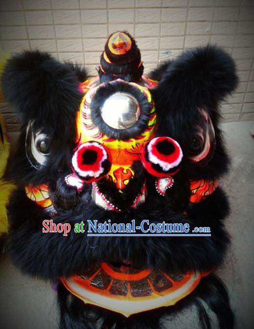 Chinese Traditional Professional Lion Dance Costumes Celebration and Parade Wool Lion Head Complete Set