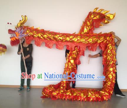 Chinese Professional Red Dragon Dance Costumes Lantern Festival Celebration Dragon Parade Props Complete Set