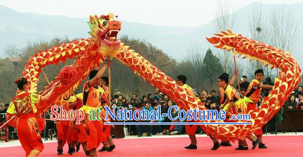 Chinese Professional Parade LED Lights Dragon Dance Costumes Lantern Festival Celebration Dragon Props Complete Set