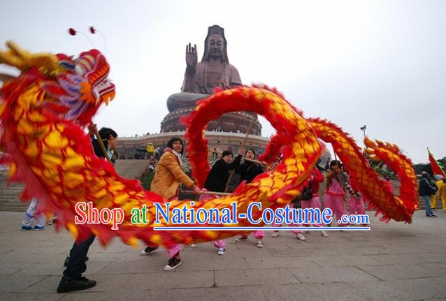 Chinese Traditional Huge Red Dragon Dance Costumes Professional Lantern Festival Celebration Dragon Parade Complete Set