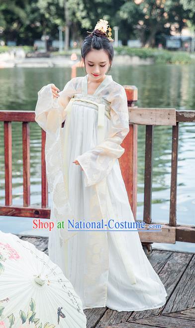 Traditional Chinese Ancient Hanfu Dress Tang Dynasty Princess Embroidered Costume for Women