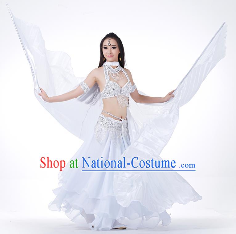 Indian Traditional Belly Dance White Wings India Raks Sharki Props for Women