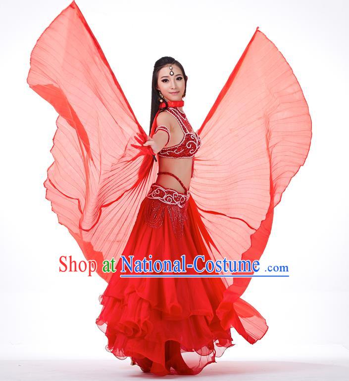 Indian Traditional Belly Dance Red Wings India Raks Sharki Props for Women