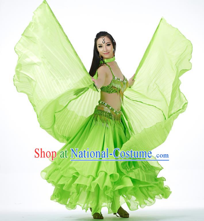 Indian Traditional Belly Dance Green Wings India Raks Sharki Props for Women