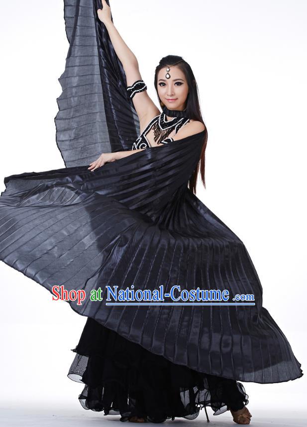 Indian Traditional Belly Dance Black Wings India Raks Sharki Props for Women