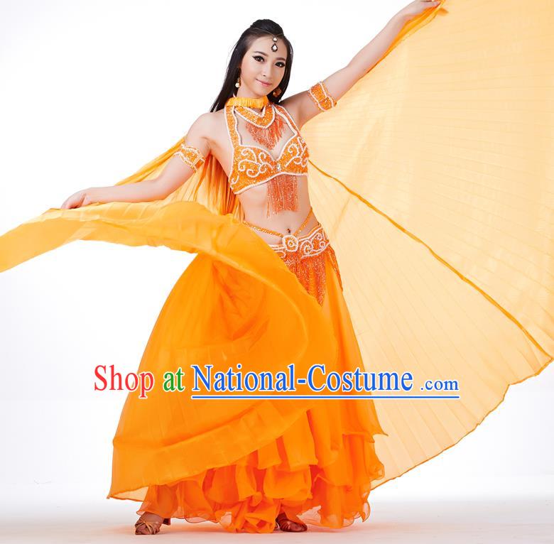 Indian Traditional Belly Dance Orange Wings India Raks Sharki Props for Women