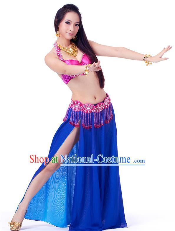 Traditional Indian Belly Dance Royalblue Dress India Oriental Dance Clothing for Women