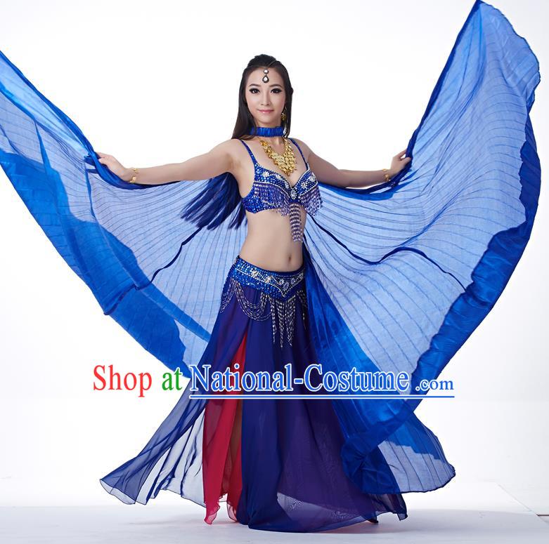 Indian Traditional Belly Dance Royalblue Wings India Raks Sharki Props for Women