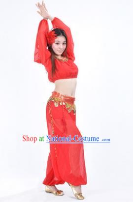 Traditional Bollywood Dance Performance Red Clothing Indian Dance Belly Dance Costume for Women