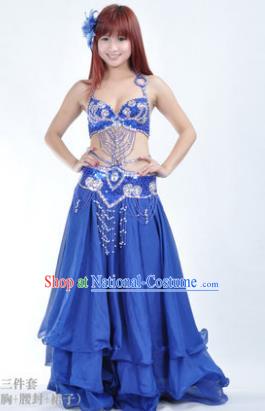 Traditional Indian Bollywood Belly Dance Royalblue Dress India Oriental Dance Costume for Women