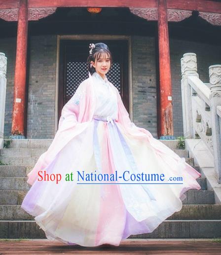 Traditional Chinese Ancient Costume China Wedding Dress Ancient Jin Dynasty Hanfu Princess Clothing