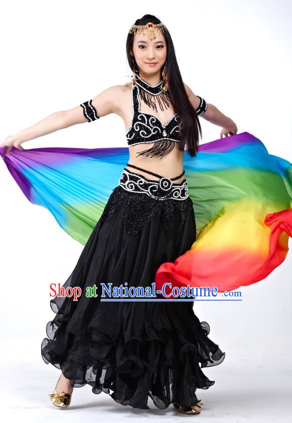 Traditional Oriental Dance Costume Indian Belly Dance Black Dress for Women