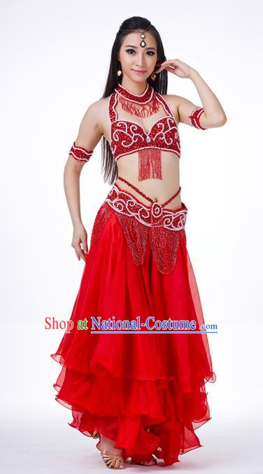 Traditional Oriental Dance Costume Indian Belly Dance Red Dress for Women