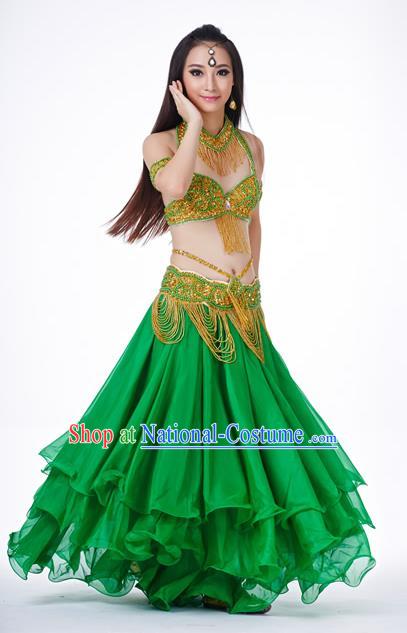 Traditional Oriental Dance Costume Indian Belly Dance Golden Tassel Dress for Women