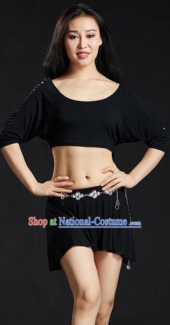 Traditional Oriental Yoga Dance Black Costume Indian Belly Dance Clothing for Women