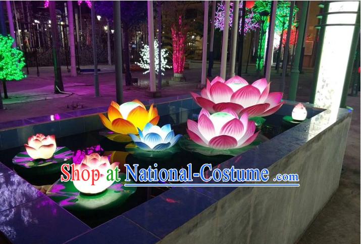 Handmade Stage Pond Giant 3 Meters Acrylic Lotus Flower Props Arts Lantern