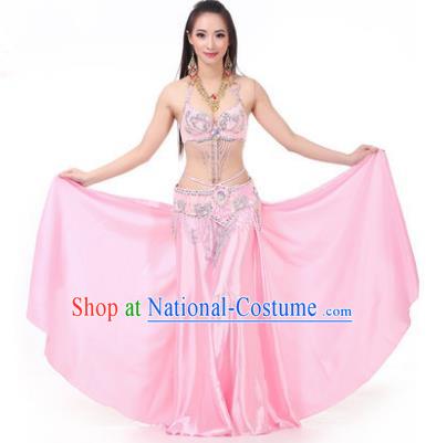 Asian Indian Traditional Costume Oriental Dance Pink Dress Belly Dance Stage Performance Clothing for Women