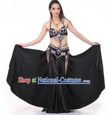 Asian Indian Traditional Costume Oriental Dance Black Dress Belly Dance Stage Performance Clothing for Women