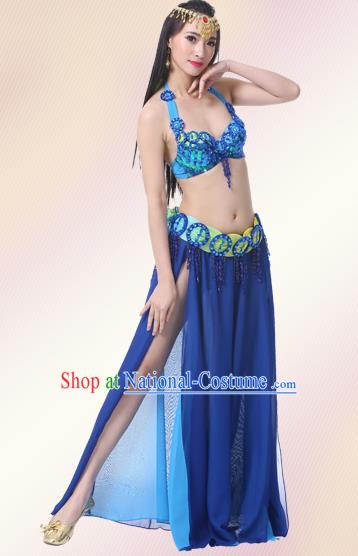 Indian Oriental Belly Dance Performance Royalblue Dress Traditional Raks Sharki Dance Costume for Women